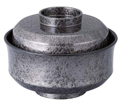 耐熱 4.5寸 天竜寺椀 ブラックアクア内黒