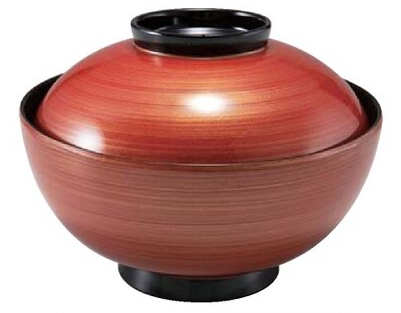 雑煮椀 蓋付き 食洗機対応 耐熱4.5寸 仙才雑煮椀 朱こがね 内黒