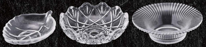 ガラス器 φ6cm 静波プレート小鉢 レッド/縁金