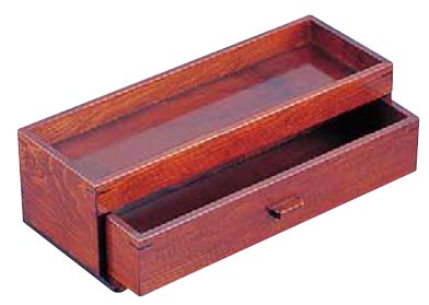 木製カスター＆箸箱 ブラウン