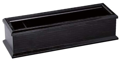 ABS製 24ｃｍ元禄箸箱 黒（楊枝入付）