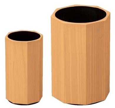 ABS製 八角木目箸立 白木刷毛目