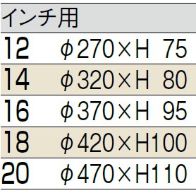 サイズ表
