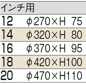 サイズ表